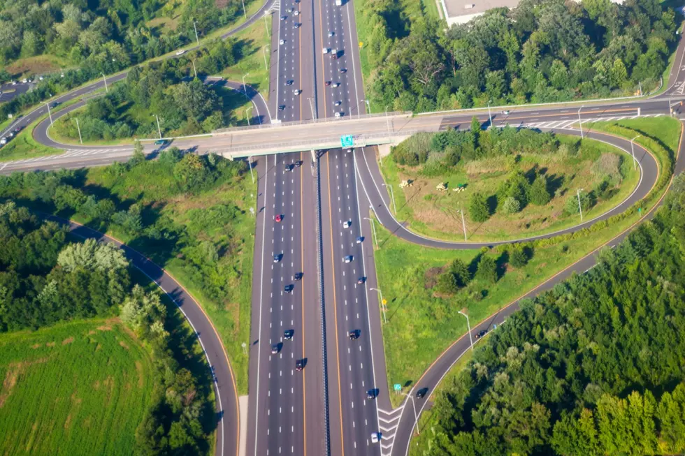 New Jersey Highway cuts through sections of forest lands